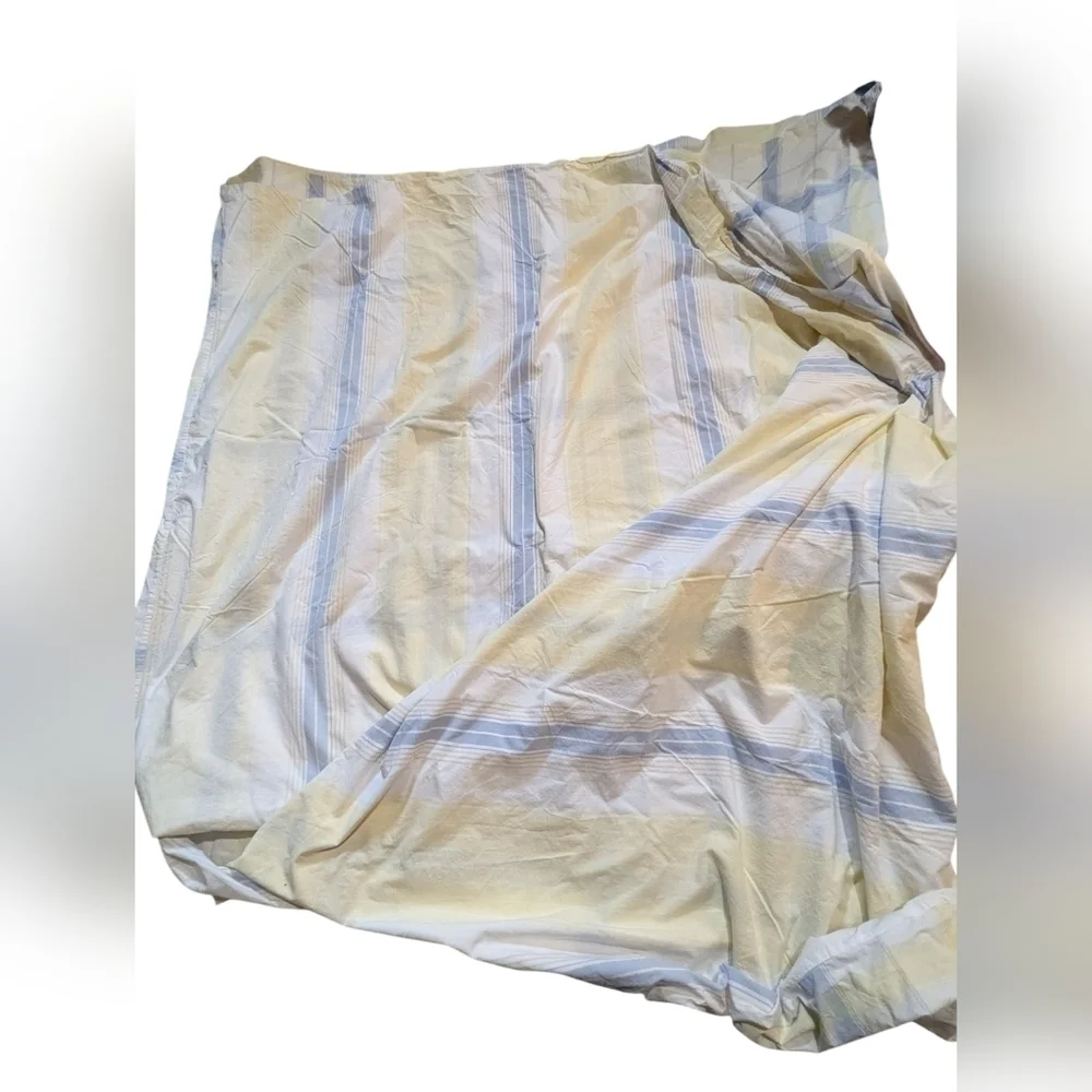 90s Eddie Bauer Duvet Cover King Plaid Yellow Blue White Cottagecore Preppy